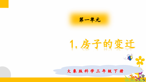 大象版(新教材)小学科学三年级下册1.1房子的变迁教学课件