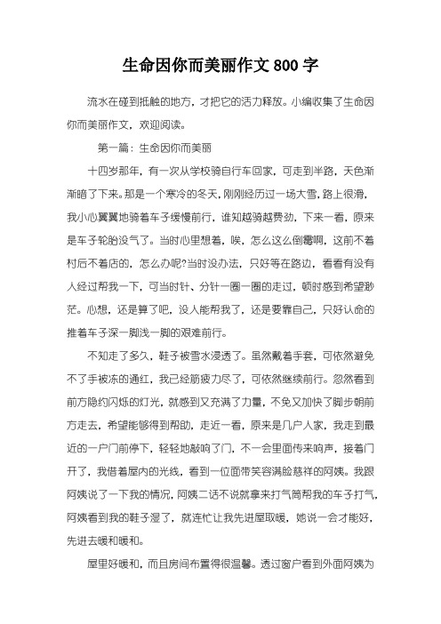 生命因你而美丽作文800字