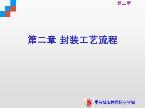 集成电路芯片封装技术第二章封装工艺流程