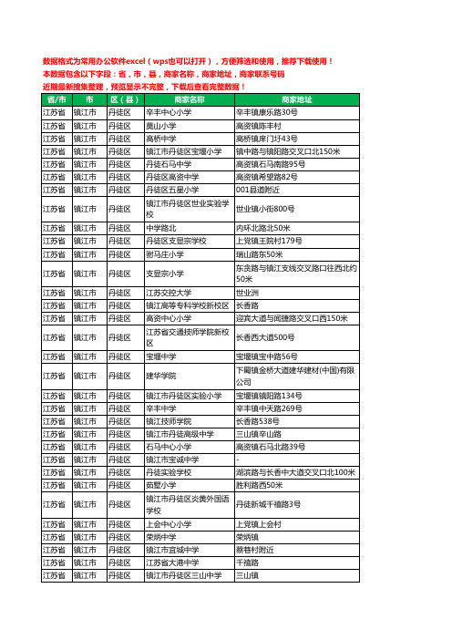2020新版江苏省镇江市丹徒区学校工商企业公司商家名录名单黄页联系电话号码地址大全48家