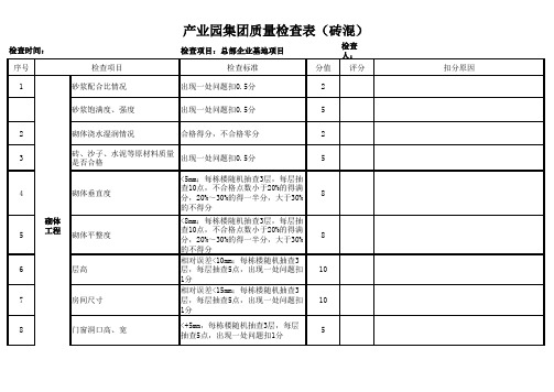 建筑工程质量检查表