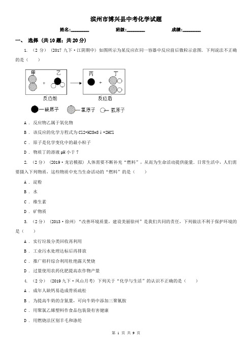 滨州市博兴县中考化学试题