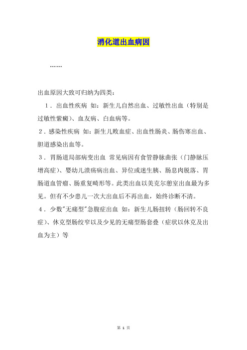 消化道出血病因