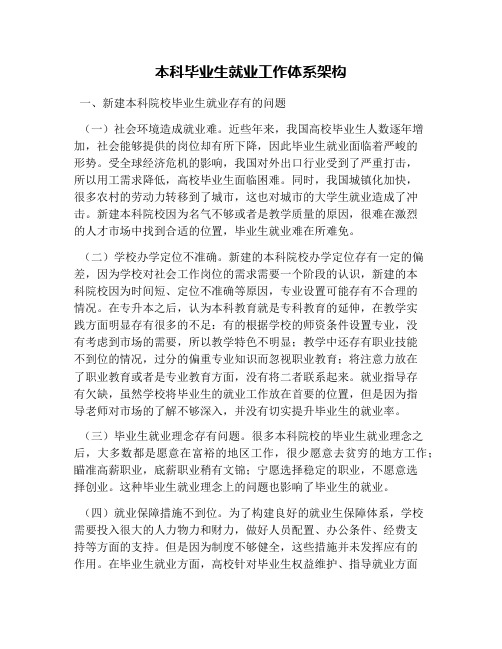 本科毕业生就业工作体系架构