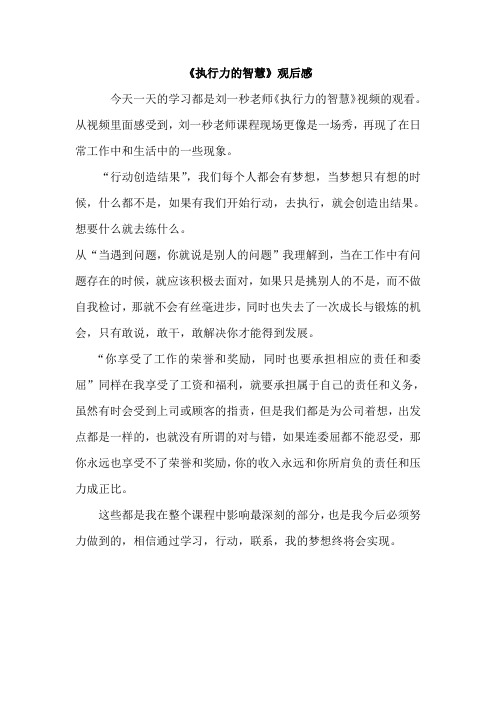 执行力的智慧