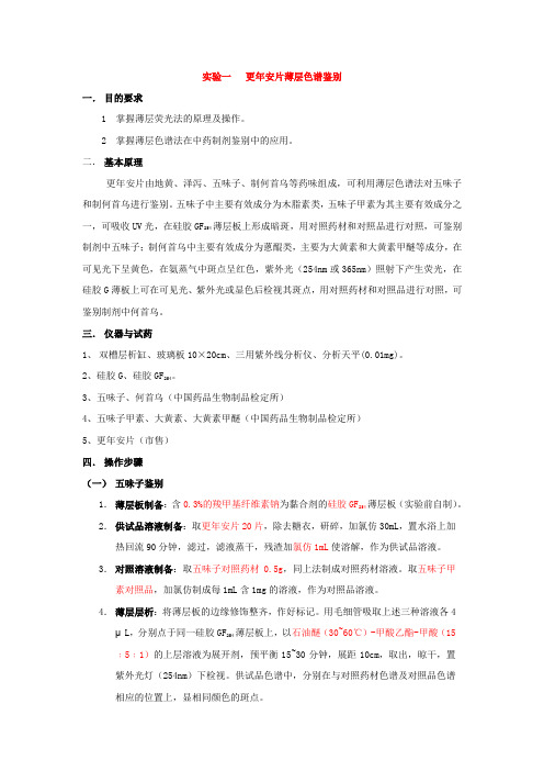 实验一更年安片薄层色谱鉴别