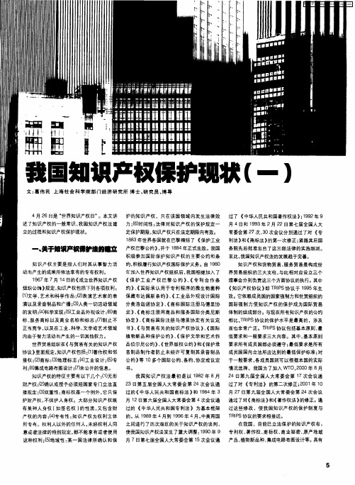 我国知识产权保护现状(一)