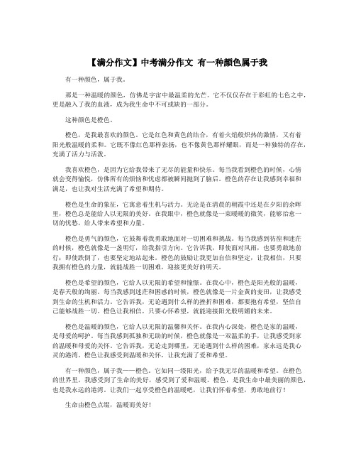 【满分作文】中考满分作文 有一种颜色属于我