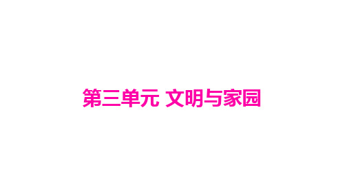 人教部编版道德与法治九年级上册第三单元《文明与家园》综合复习试题课件(共26张PPT)