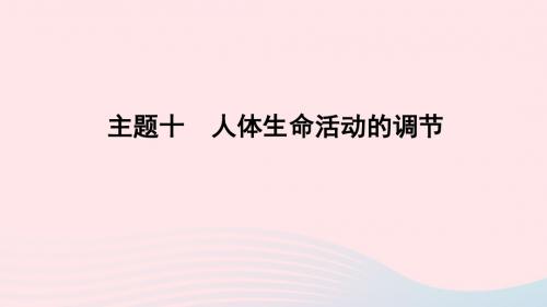 山东省潍坊市2019年中考生物主题复习十人体生命活动的调节课件济南版