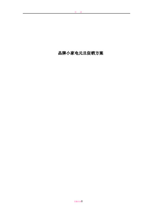 品牌小家电元旦促销方案