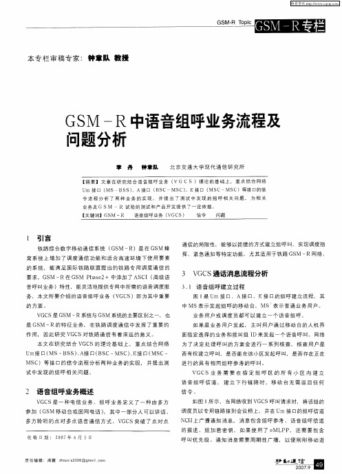 GSM-R中语音组呼业务流程及问题分析