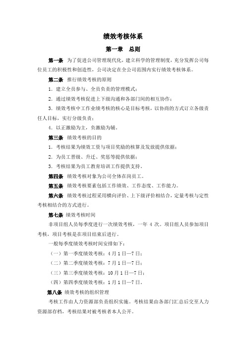山东XX积成电子股份有限公司绩效考核体系
