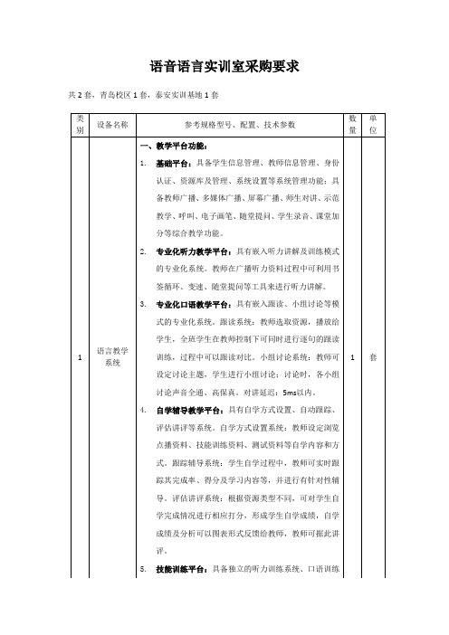 语音语言实训室采购