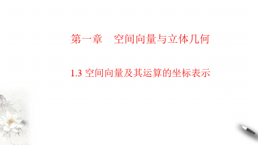 空间向量及其运算的坐标表示