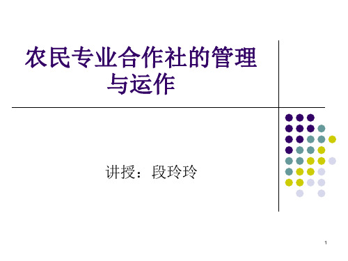 农民专业合作社的管理与运作PPT幻灯片课件
