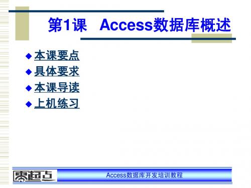 Access 数据库开发培训教程第1章