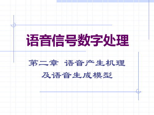 语音信号数字处理