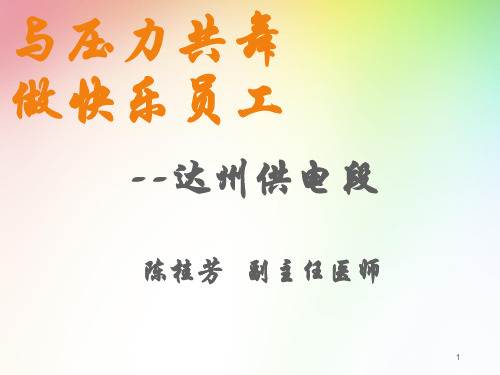 【精品】职场压力管理培训PPT