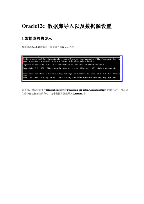 Oracle12 数据库导入以及数据源设置