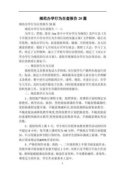 规范办学行为自查报告20篇