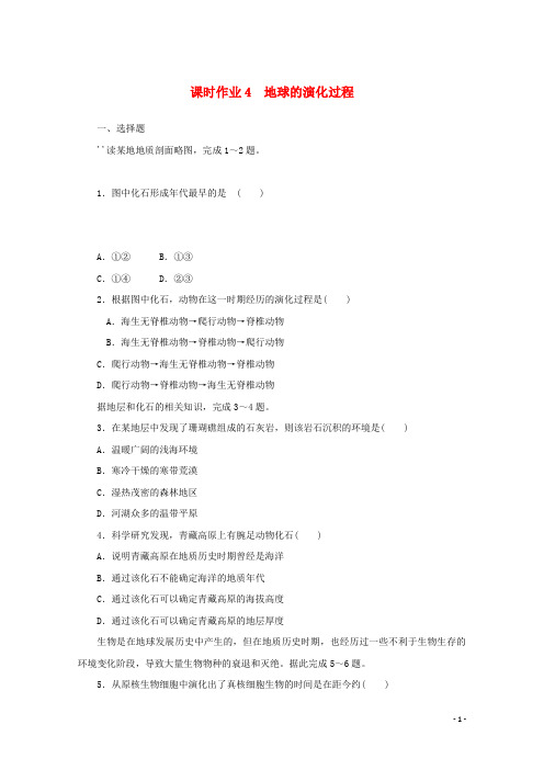 2020_2021学年新教材高中地理课时作业4地球的演化过程(含解析)中图版必修第一册