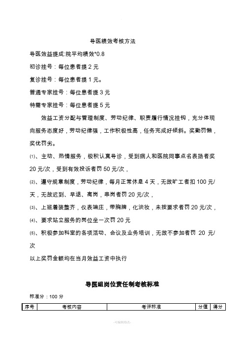 导医考核标准