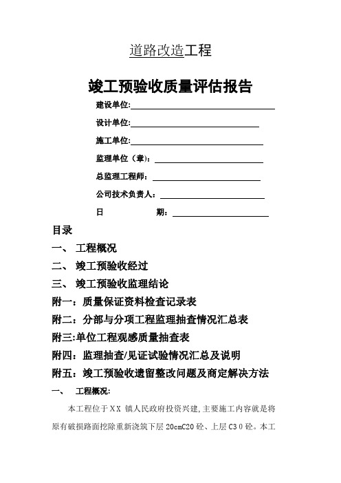 市政预验收报告