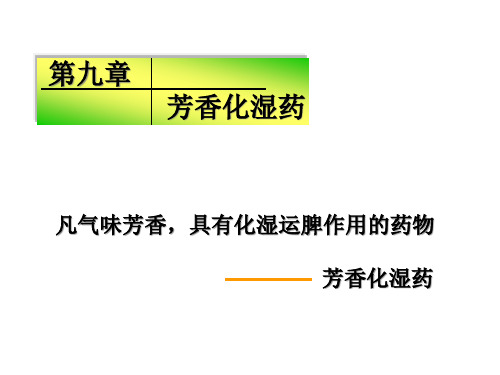 芳香化湿药