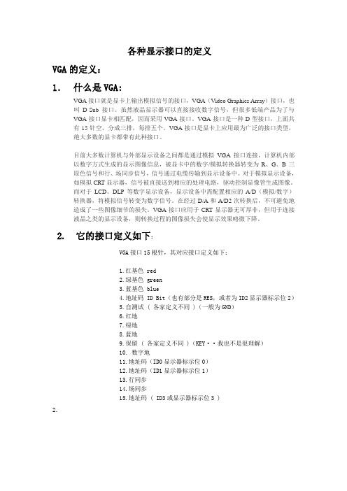 各种显示接口总结