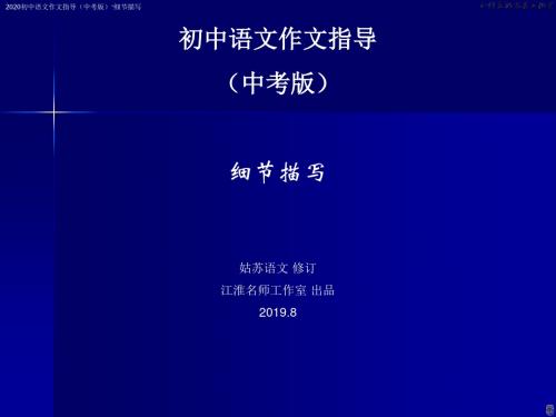 初中语文作文指导(中考版)《细节描写[》课件 共25张PPT]