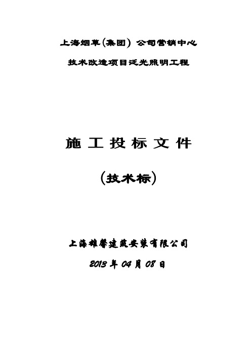 泛光照明技术标文件