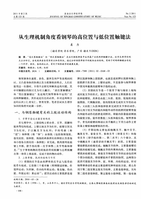 从生理机制角度看钢琴的高位置与低位置触键法