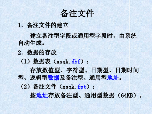 《数据库应用》第11章_备注文件