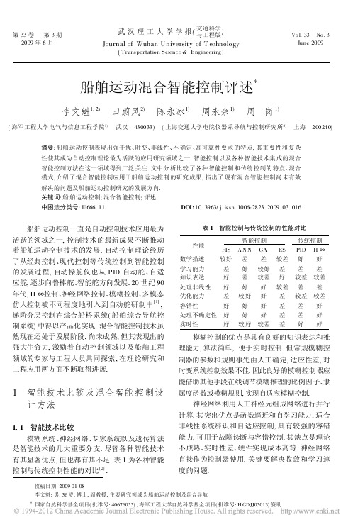 船舶运动混合智能控制评述_李文魁