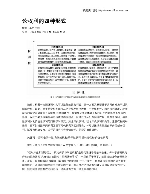论权利的四种形式