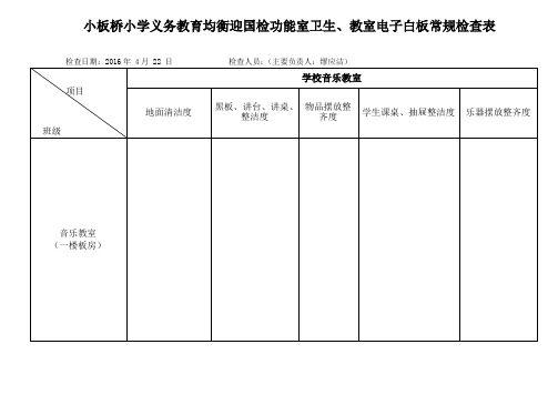 音乐教室检查表