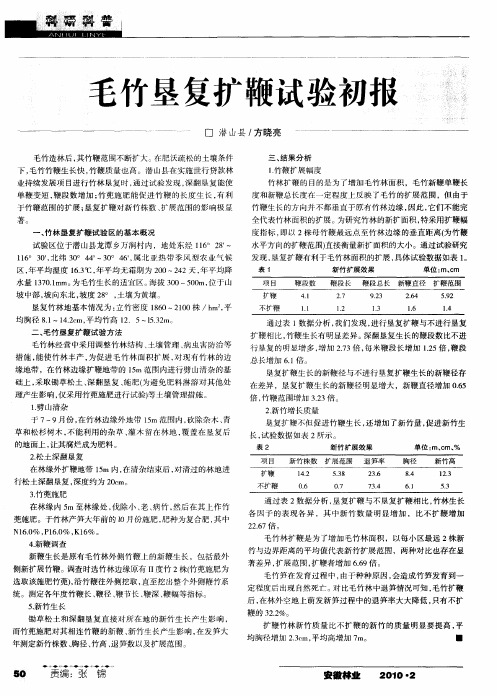 毛竹垦复扩鞭试验初报