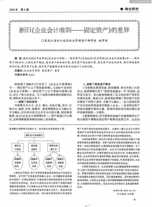 新旧《企业会计准则--固定资产》的差异