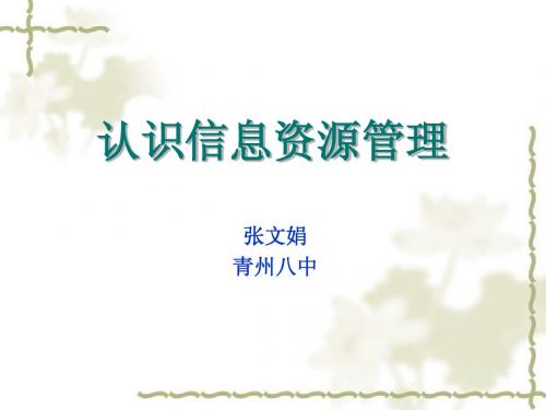 认识信息资源管理