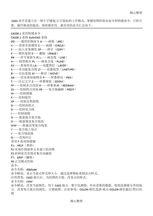 南方CASS软件快捷命令大全,高手必备。。。