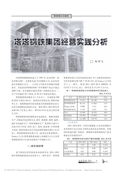 塔塔钢铁集团经营实践分析_柯华飞