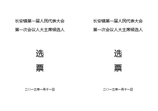 人大主席选票