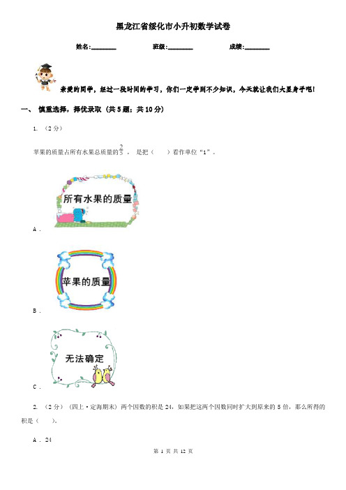 黑龙江省绥化市小升初数学试卷