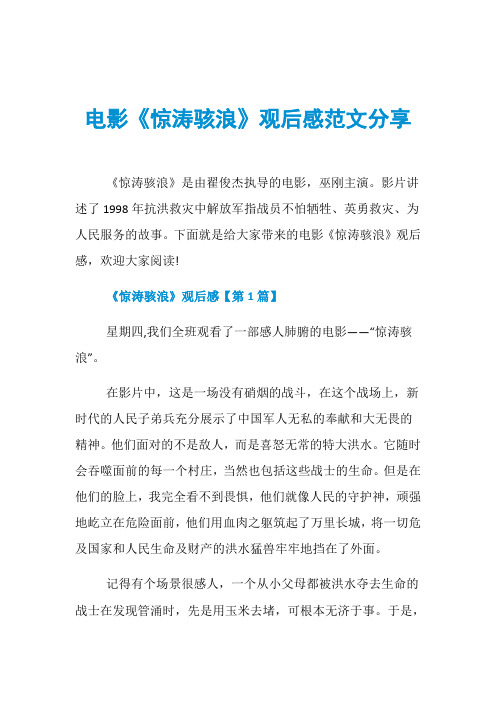 电影《惊涛骇浪》观后感范文分享