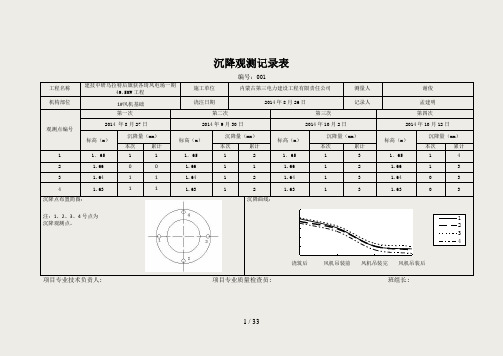 沉降观测记录表