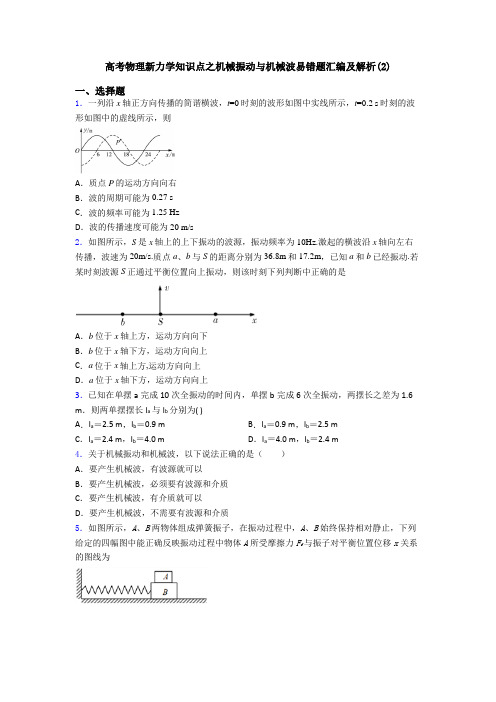 高考物理新力学知识点之机械振动与机械波易错题汇编及解析(2)