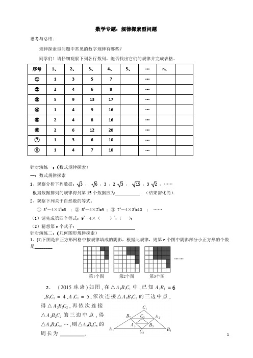 专题：规律探索型问题(学生用)