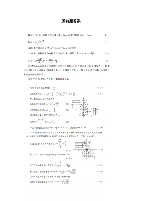 2013物理压轴题答案
