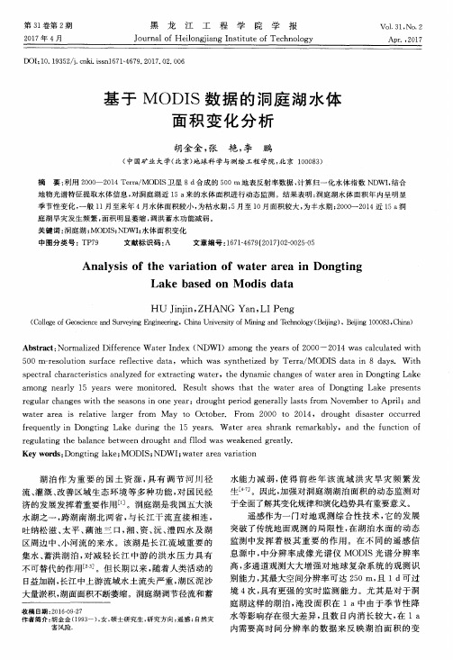 基于MODIS数据的洞庭湖水体面积变化分析